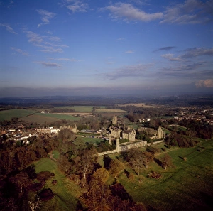 Hastings Prints: Aerial image of Battle Abbey (St)