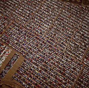 View From Above Prints: Aerial image of car depository at Sheerness, Isle of Sheppey, Kent, England
