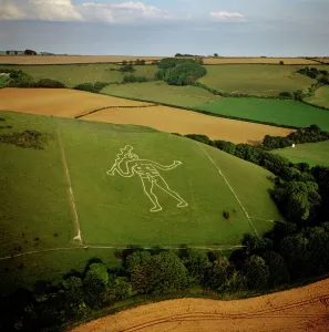 View From Above Prints: Aerial image of the Cerne Abbas Giant, Cerne Abbas, Dorset, England, United Kingdom