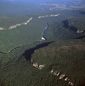 Upper Mazaruni District Prints: Aerial image of Chi-Chi Gorge, downstream from Chi-Chi Falls, Upper Mazaruni River