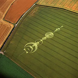 View From Above Prints: Aerial image of crop circle, Wiltshire, England, united Kingdom, Europe