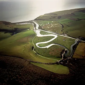 Aerial image of the Cuckmere River at Cuckmere Haven, Seven Sisters Country Park Aerial image of the Cuckmere River at Cuckmere Haven, Seven Sisters Country Park