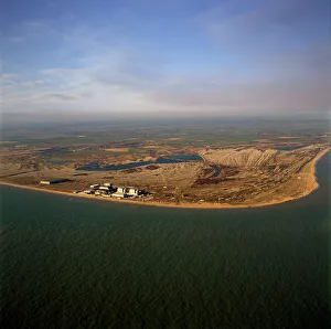 View From Above Prints: Aerial image of Dungeness Nuclear Power Station, Dungeness headland, Kent