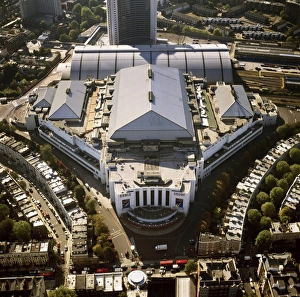 View From Above Prints: Aerial image of the Earls Court Exhibition Centre, Warwick Road, West London