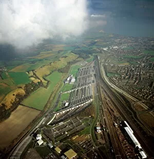 Images Dated 2nd March 2010: Aerial image of entrance to The Channel Tunnel (Chunnel) (Eurotunnel), beneath the English Channel
