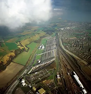 View From Above Prints: Aerial image of entrance to The Channel Tunnel (Chunnel) (Eurotunnel)