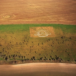 Motorway Prints: Aerial image of Lamb Down Military Badge