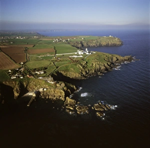 Cove Prints: Aerial image of Polpeor Cove, Lizard Point, most southerly tip of Great Britain