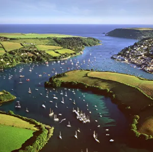 View From Above Prints: Aerial image of Salcombe and East Portlemouth, Kingsbridge Estuary, Devon