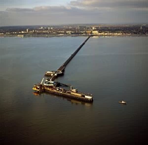 Thames Collection: Aerial image of Southend Pier, the longest pleasure pier in the world