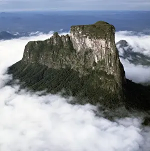 Tepuis Prints: Aerial image of tepuis showing Mount Autana (Cerro Autana), Amazonas territory