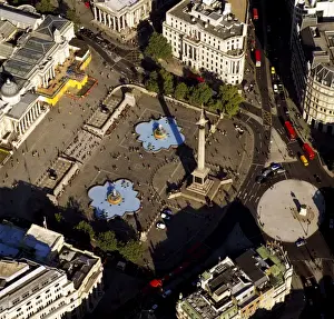 Trafalgar Square Prints: Aerial image of Trafalgar Square including Nelsons Column, London
