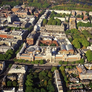 South Kensington Prints: Aerial image of the Victoria and Albert Museum, Albertopolis, South Kensington