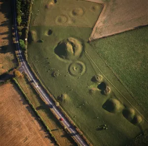 Land Prints: Aerial image of Winterbourne Poor Lot Round Barrows, Winterbourne Abbas
