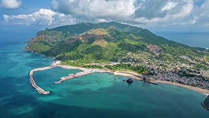 Volcano Prints: Aerial of the island of Annobon, Equatorial Guinea, Africa