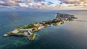 Aerial of the Island of Mozambique, UNESCO World Heritage Site, Mozambique, Africa