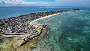 Aerial of the Island of Mozambique, UNESCO World Heritage Site, Mozambique, Africa