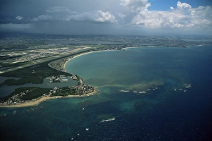Puerto Rico Prints: Aerial of the island of Puerto Rico