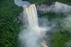 Guyana Prints: Aerial of the Kaieteur Falls, Potaro River, Guyana, South America