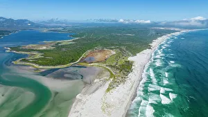 Lagoons Prints: Aerial of the Klein River Lagoon, Hermanus, Western Cape Province, South Africa, Africa