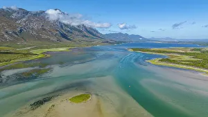 Overstrand Prints: Aerial of the Klein River Lagoon, Hermanus, Western Cape Province, South Africa, Africa