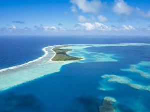 Aerial of the lagoon of Wallis, Wallis and Futuna, South Pacific, Pacific