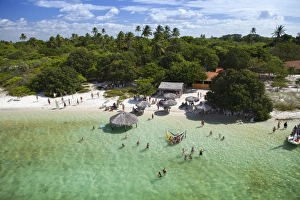 Ceara Prints: Aerial of lake near Jericoacoara, Ceara, Brazil, South America