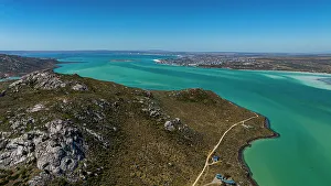 Aerial of the Langebaan Lagoon Marine Protected Area, West Coast National Park, Western Cape Province, South Africa, Africa
