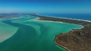 Aerial of the Langebaan Lagoon Marine Protected Area, West Coast National Park, Western Cape Province, South Africa, Africa