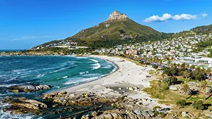 Aerial of the Lion's Head and Camps Bay, Cape Town, South Africa, Africa