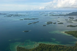 Images Dated 16th August 2008: Aerial of the Marovo Lagoon, Solomon Islands, Pacific