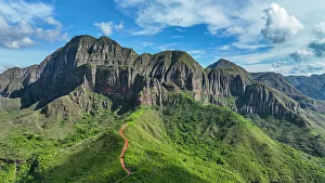 Bolivia Prints: Aerial of the mountains around Samaipata, Santa Cruz department, Bolivia, South America