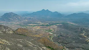 Angola Prints: Aerial of the mountains of the Serra da Leba mountain pass, Angola, Africa