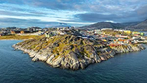 Historic Sites Prints: Aerial of Nuuk, capital of Greenland, Denmark, Polar Regions