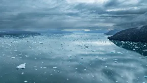 Cold Environment Prints: Aerial of the Nuuk Icefjord, Western Greenland, Denmark, Polar Regions
