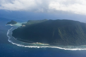 American Samoa Prints: Aerial of Ofu Island, Manua Island group, American Samoa, South Pacific, Pacific