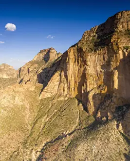 Tigray Region Prints: Aerial panoramic by drone of eroded rocks of Gheralta Mountains, Hawzen, Tigray Region