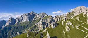 Aerial panoramic of Rifugio Rosalba, Grignetta, Torre Cinquantenario and Torre Cecilia