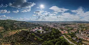 Sights Prints: Aerial panoramic view of Braganca Castle, Braganca, Portugal
