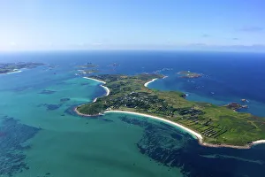 AerIal photo of St. Martins island, Isles of Scilly, England, United Kingdom, Europe
