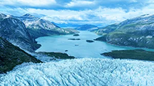 Fjords Prints: Aerial of Pia glacier, Tierra del Fuego, Chile, South America