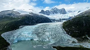 Melting Prints: Aerial of Pia glacier, Tierra del Fuego, Chile, South America