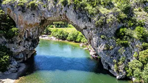 Natural Wonder Prints: Aerial of the Pont d'Arc, Ardeche River gorge
