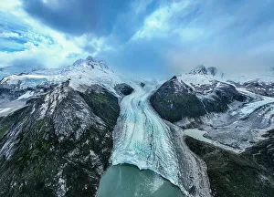 Fjords Prints: Aerial of Potter glacier, Tierra del Fuego, Chile, South America