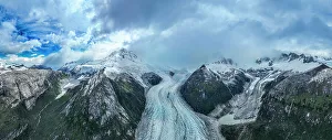 Natural Scenery Prints: Aerial of Potter glacier, Tierra del Fuego, Chile, South America