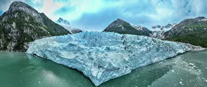 Kayaking Prints: Aerial of Potter glacier, Tierra del Fuego, Chile, South America