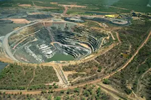 Kakadu Prints: Aerial of Ranger Uranium mine in Kakadu National Park from which a share of the profits go to aboriginal landowners