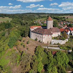 Baden Wurttemberg Prints: Aerial of Reichenberg Castle, Oppenweiler
