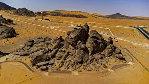 Aerial of the Rock Art in the Ha il Region, UNESCO World Heritage Site, Jubbah