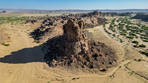 Tibesti Prints: Aerial of the rocky mountains around Zouar, Tibesti Mountains, Chad